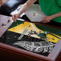 New Zealand and South Africa Rugby Custom Puzzle Maori Silver Fern Springbok Together LT14 - Polynesian Pride