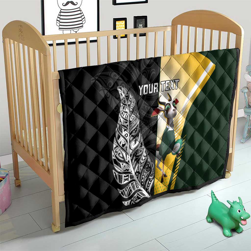 New Zealand and South Africa Rugby Custom Quilt Maori Silver Fern Springbok Together LT14 - Polynesian Pride