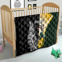 New Zealand and South Africa Rugby Custom Quilt Maori Silver Fern Springbok Together LT14 - Polynesian Pride