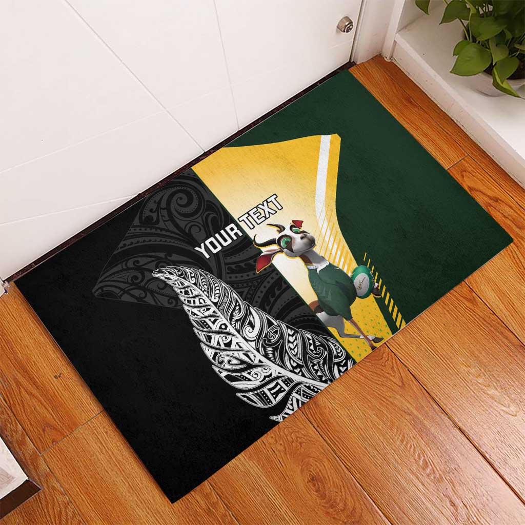 New Zealand and South Africa Rugby Custom Rubber Doormat Maori Silver Fern Springbok Together LT14 - Polynesian Pride
