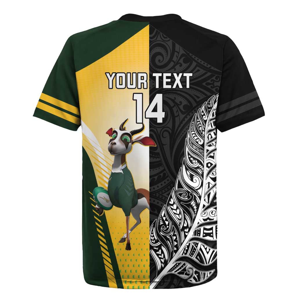 New Zealand and South Africa Rugby Custom Rugby Jersey Maori Silver Fern Springbok Together LT14 - Polynesian Pride