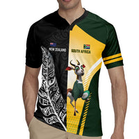 New Zealand and South Africa Rugby Custom Rugby Jersey Maori Silver Fern Springbok Together LT14 - Polynesian Pride