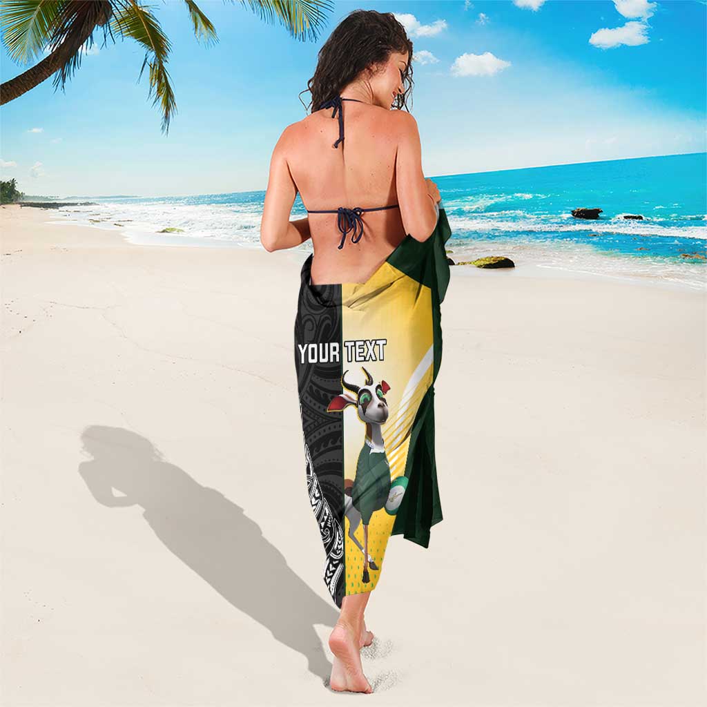 New Zealand and South Africa Rugby Custom Sarong Maori Silver Fern Springbok Together LT14 - Polynesian Pride