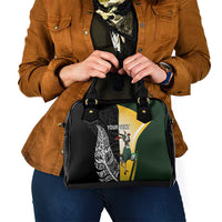 New Zealand and South Africa Rugby Custom Shoulder Handbag Maori Silver Fern Springbok Together LT14 - Polynesian Pride
