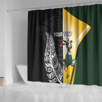 New Zealand and South Africa Rugby Custom Shower Curtain Maori Silver Fern Springbok Together LT14 - Polynesian Pride