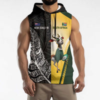 New Zealand and South Africa Rugby Custom Sleeveless Hoodie Maori Silver Fern Springbok Together LT14 - Polynesian Pride