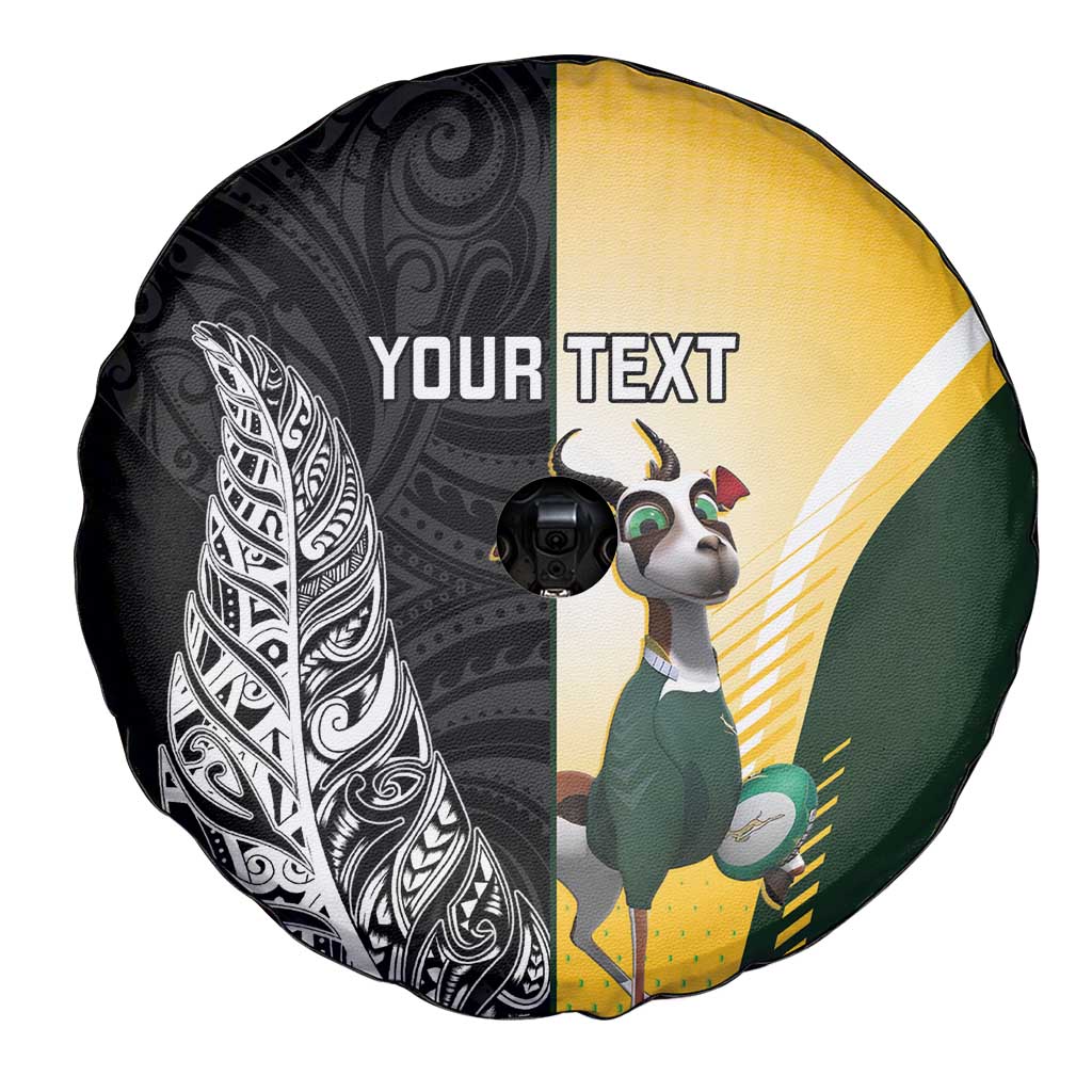 New Zealand and South Africa Rugby Custom Spare Tire Cover Maori Silver Fern Springbok Together LT14 - Polynesian Pride