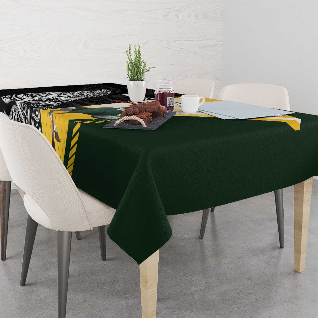 New Zealand and South Africa Rugby Custom Tablecloth Maori Silver Fern Springbok Together LT14 - Polynesian Pride