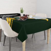 New Zealand and South Africa Rugby Custom Tablecloth Maori Silver Fern Springbok Together LT14 - Polynesian Pride