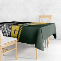 New Zealand and South Africa Rugby Custom Tablecloth Maori Silver Fern Springbok Together LT14 - Polynesian Pride