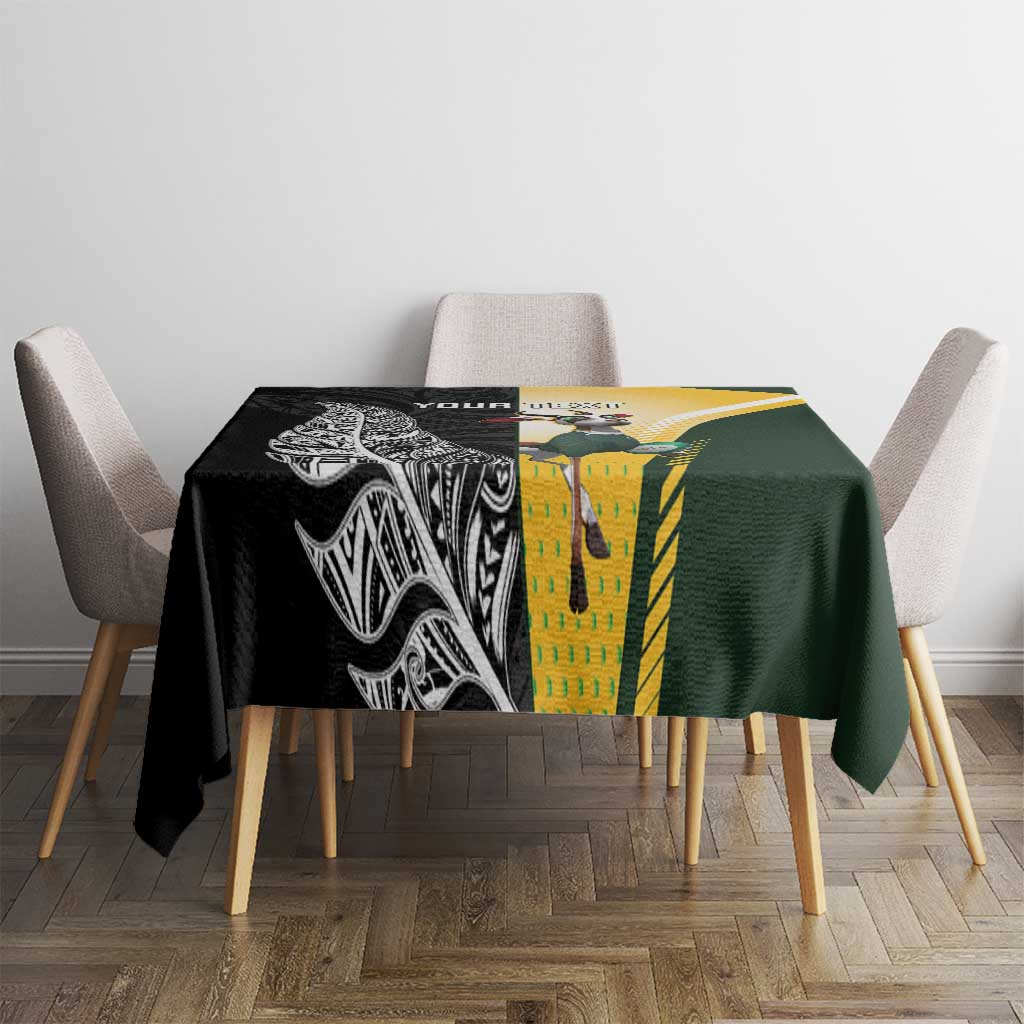 New Zealand and South Africa Rugby Custom Tablecloth Maori Silver Fern Springbok Together LT14 - Polynesian Pride