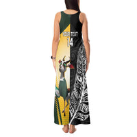 New Zealand and South Africa Rugby Custom Tank Maxi Dress Maori Silver Fern Springbok Together LT14 - Polynesian Pride