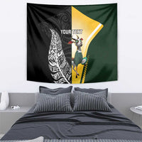 New Zealand and South Africa Rugby Custom Tapestry Maori Silver Fern Springbok Together LT14 - Polynesian Pride