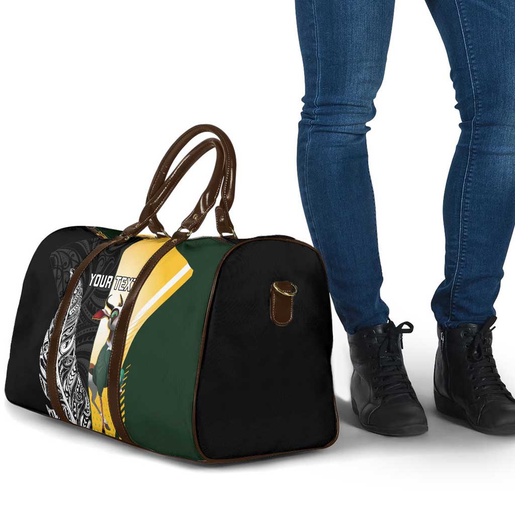 New Zealand and South Africa Rugby Custom Travel Bag Maori Silver Fern Springbok Together LT14 - Polynesian Pride