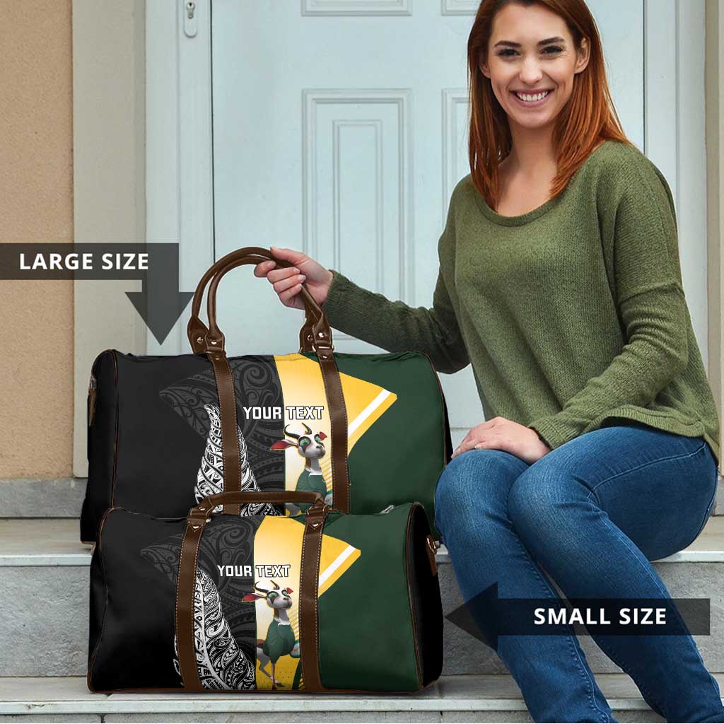New Zealand and South Africa Rugby Custom Travel Bag Maori Silver Fern Springbok Together LT14 - Polynesian Pride