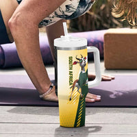New Zealand and South Africa Rugby Tumbler With Handle Maori Silver Fern Springbok Together LT14 - Polynesian Pride