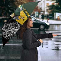 New Zealand and South Africa Rugby Custom Umbrella Maori Silver Fern Springbok Together LT14 - Polynesian Pride