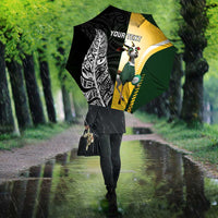 New Zealand and South Africa Rugby Custom Umbrella Maori Silver Fern Springbok Together LT14 - Polynesian Pride