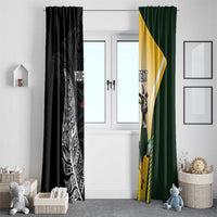 New Zealand and South Africa Rugby Custom Window Curtain Maori Silver Fern Springbok Together LT14 - Polynesian Pride