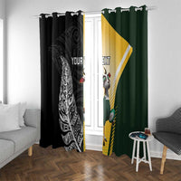 New Zealand and South Africa Rugby Custom Window Curtain Maori Silver Fern Springbok Together LT14 With Grommets Black - Polynesian Pride