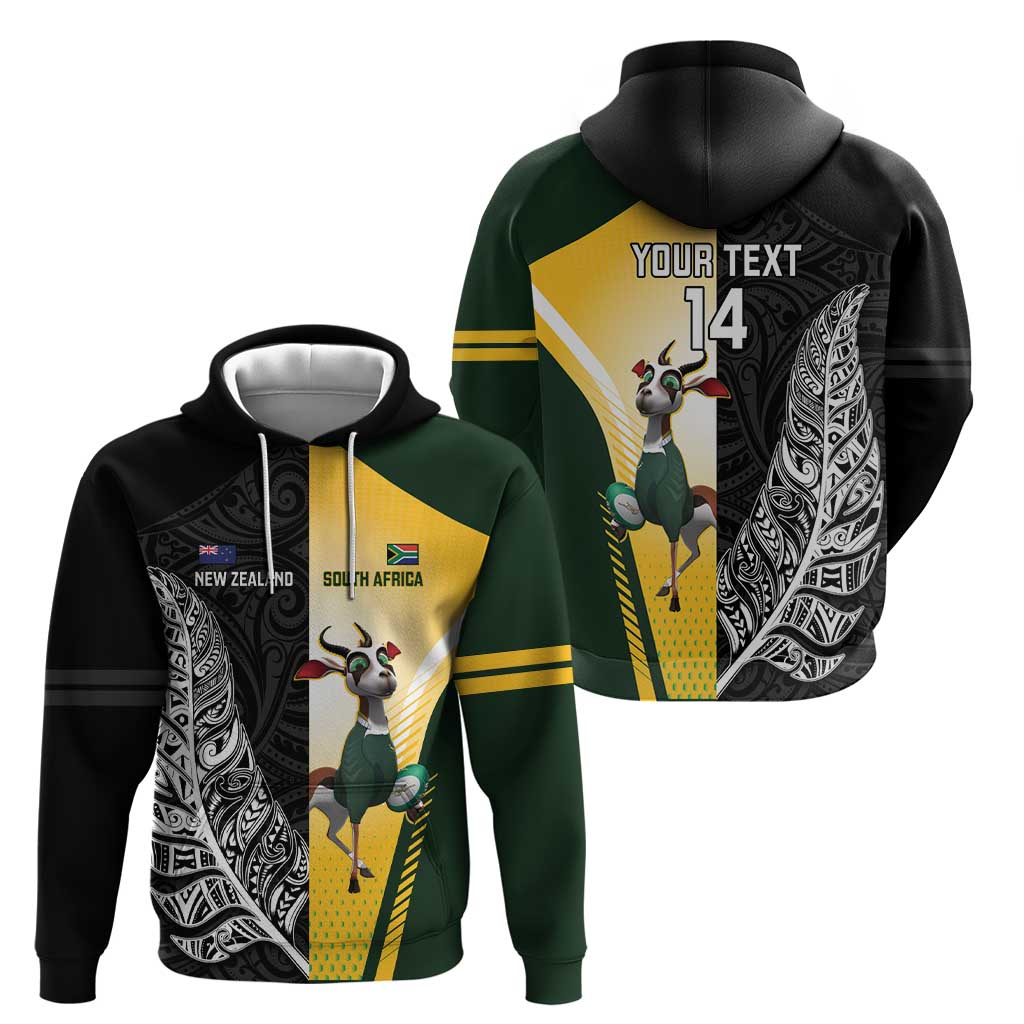 New Zealand and South Africa Rugby Custom Zip Hoodie Maori Silver Fern Springbok Together LT14 - Polynesian Pride