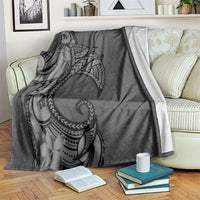 Polynesia Manta Ray Tattoo Blanket Tropical Plumeria Gray Polynesian Pattern LT14 Gray - Polynesian Pride