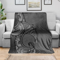 Polynesia Manta Ray Tattoo Blanket Tropical Plumeria Gray Polynesian Pattern LT14 - Polynesian Pride