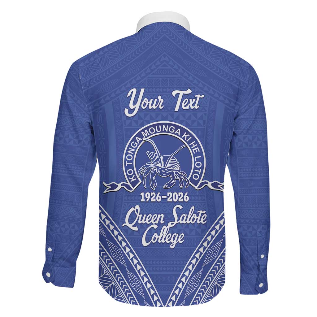 Queen Salote College 100 Years Personalized Family Matching Mermaid Dress and Hawaiian Shirt Tonga QSC Heilala Lei Blue Ngatu Pattern LT14 - Polynesian Pride