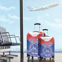 Queen Salote College 100 Years Personalized Luggage Cover Tonga QSC Heilala Lei Blue Ngatu Pattern LT14 - Polynesian Pride