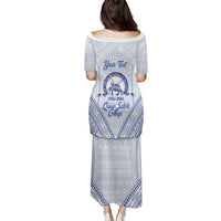 Queen Salote College 100 Years Personalized Family Matching Puletasi and Hawaiian Shirt Tonga QSC Heilala Lei White Ngatu Pattern LT14 - Polynesian Pride