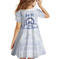 Queen Salote College 100 Years Personalized Family Matching Short Sleeve Bodycon Dress and Hawaiian Shirt Tonga QSC Heilala Lei White Ngatu Pattern LT14 - Polynesian Pride