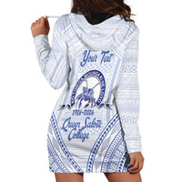 Queen Salote College 100 Years Personalized Hoodie Dress Tonga QSC Heilala Lei White Ngatu Pattern LT14 - Polynesian Pride