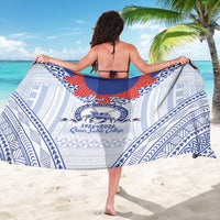 Queen Salote College 100 Years Personalized Sarong Tonga QSC Heilala Lei White Ngatu Pattern