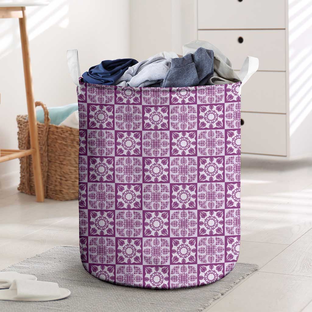 Poni Palaka Quilt Hawaii Laundry Basket Hawaiian Tropical Monstera Sea Turtle
