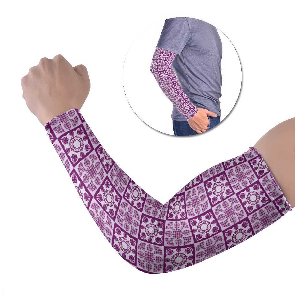 Poni Palaka Quilt Hawaii Arm Sleeves Hawaiian Tropical Monstera Sea Turtle