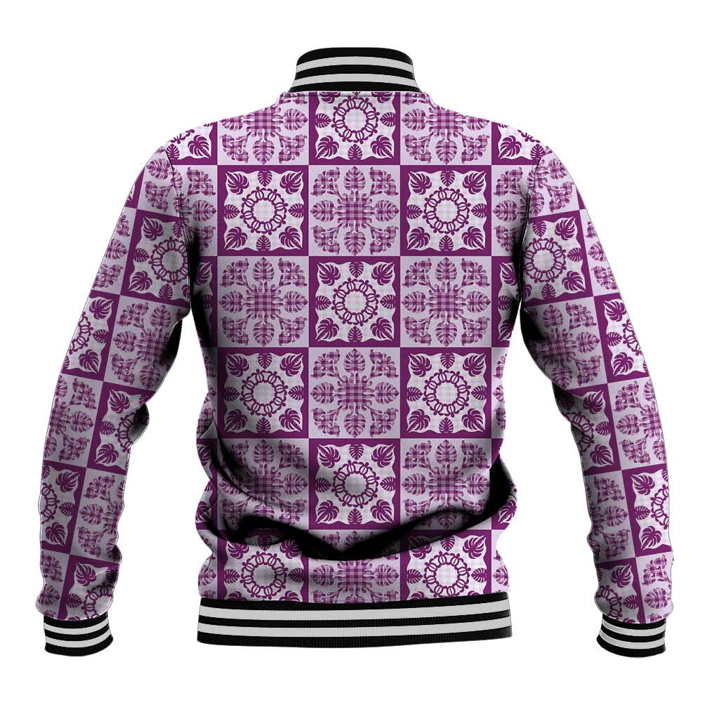 Poni Palaka Quilt Hawaii Baseball Jacket Hawaiian Tropical Monstera Sea Turtle LT14 - Polynesian Pride
