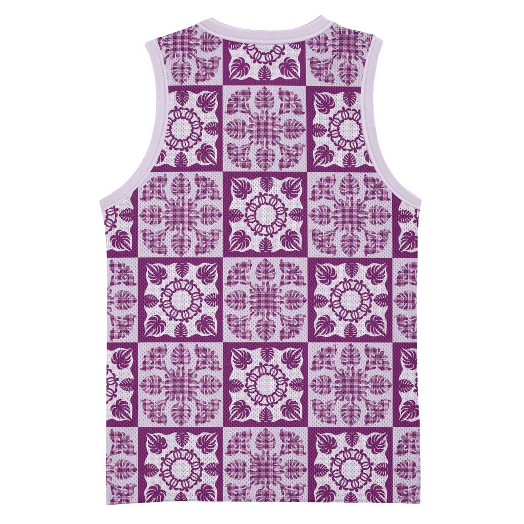 Poni Palaka Quilt Hawaii Basketball Jersey Hawaiian Tropical Monstera Sea Turtle