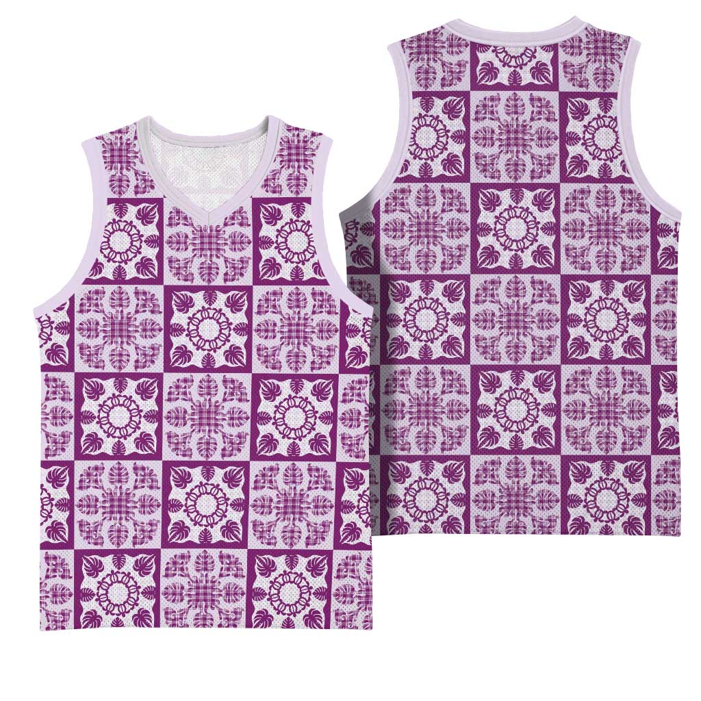 Poni Palaka Quilt Hawaii Basketball Jersey Hawaiian Tropical Monstera Sea Turtle
