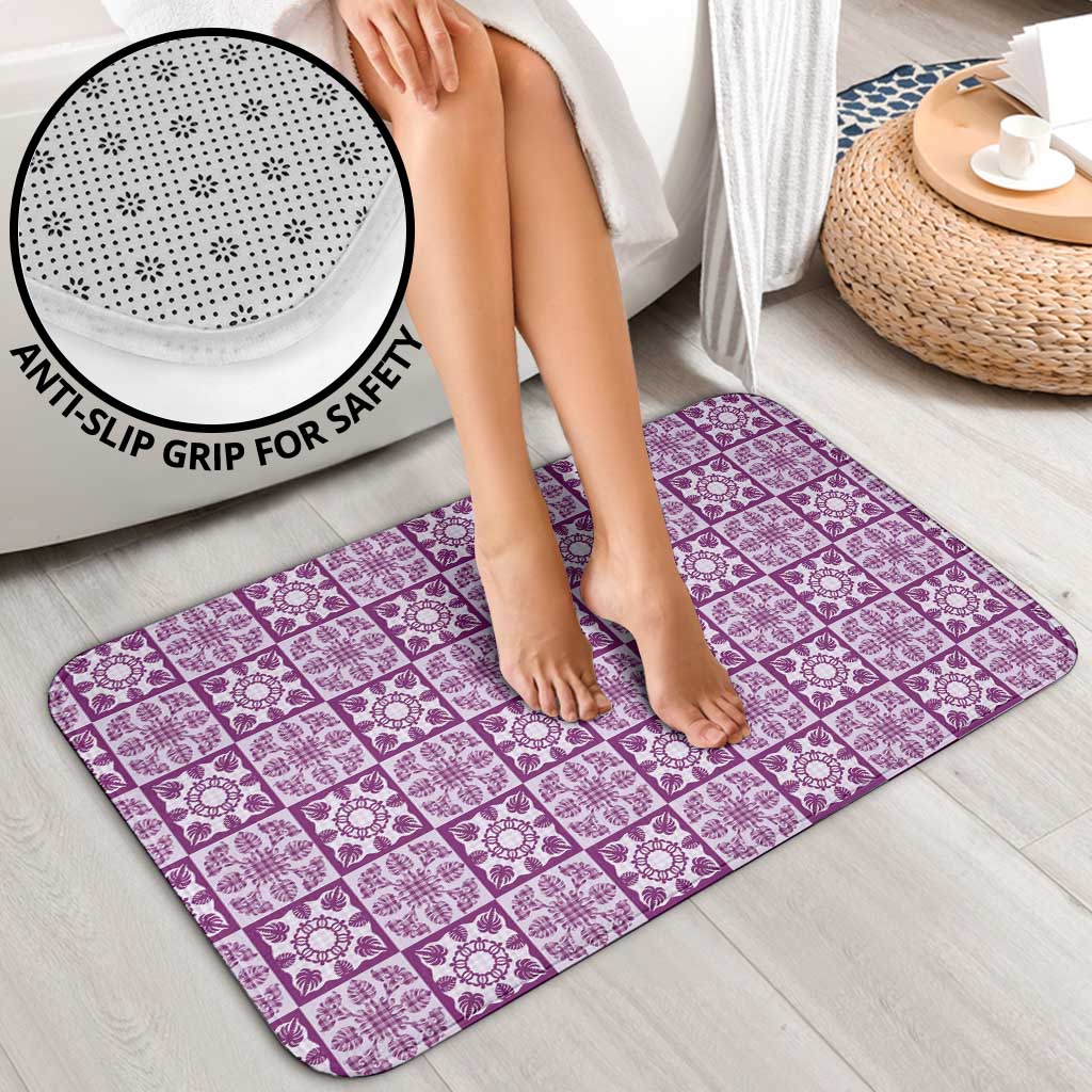 Poni Palaka Quilt Hawaii Bathroom Set Hawaiian Tropical Monstera Sea Turtle