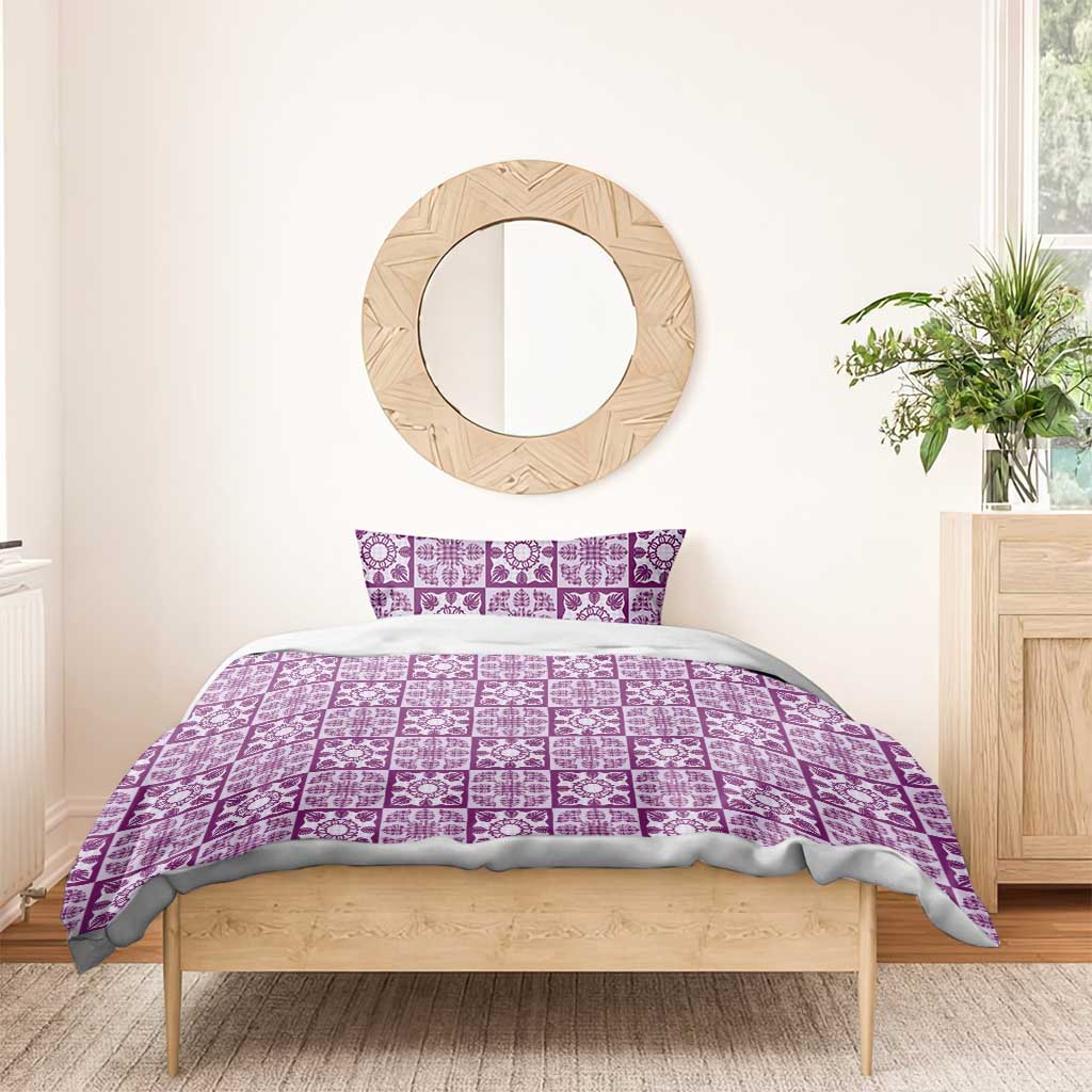 Poni Palaka Quilt Hawaii Bedding Set Hawaiian Tropical Monstera Sea Turtle