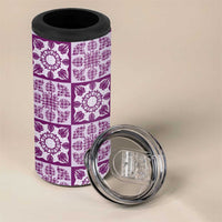 Poni Palaka Quilt Hawaii 4 in 1 Can Cooler Tumbler Hawaiian Tropical Monstera Sea Turtle LT14 - Polynesian Pride