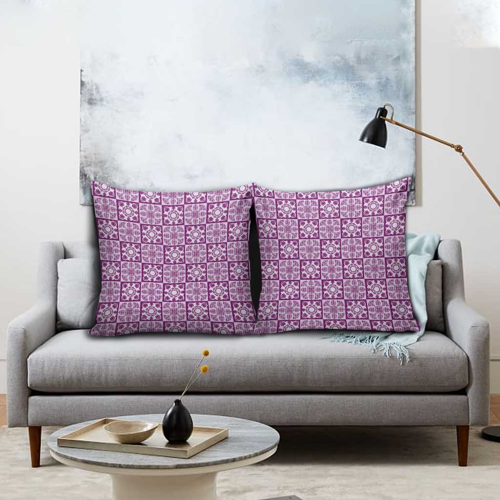 Poni Palaka Quilt Hawaii Pillow Cover Hawaiian Tropical Monstera Sea Turtle