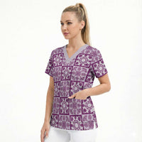 Poni Palaka Quilt Hawaii Scrub Top Hawaiian Tropical Monstera Sea Turtle LT14 - Polynesian Pride