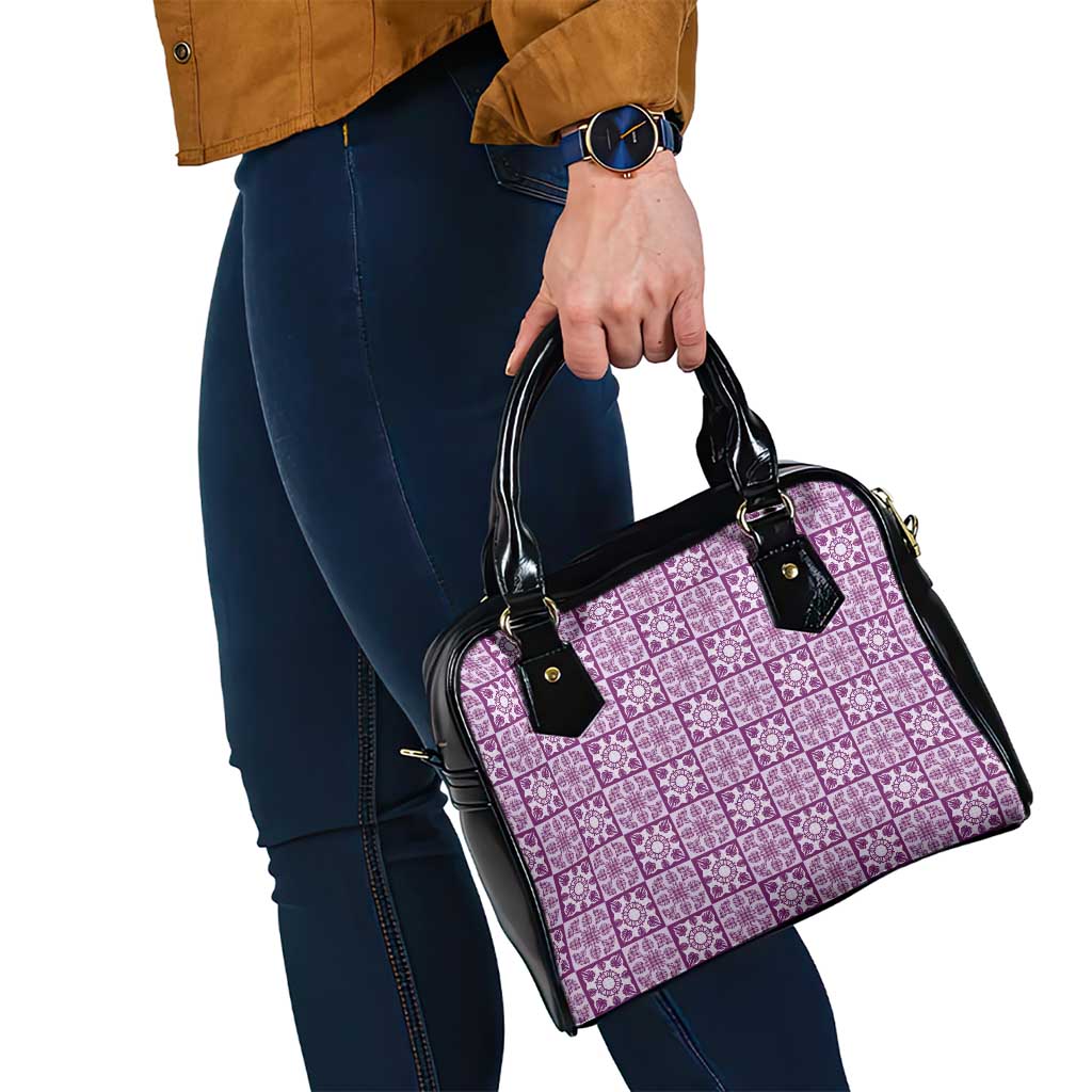 Poni Palaka Quilt Hawaii Shoulder Handbag Hawaiian Tropical Monstera Sea Turtle