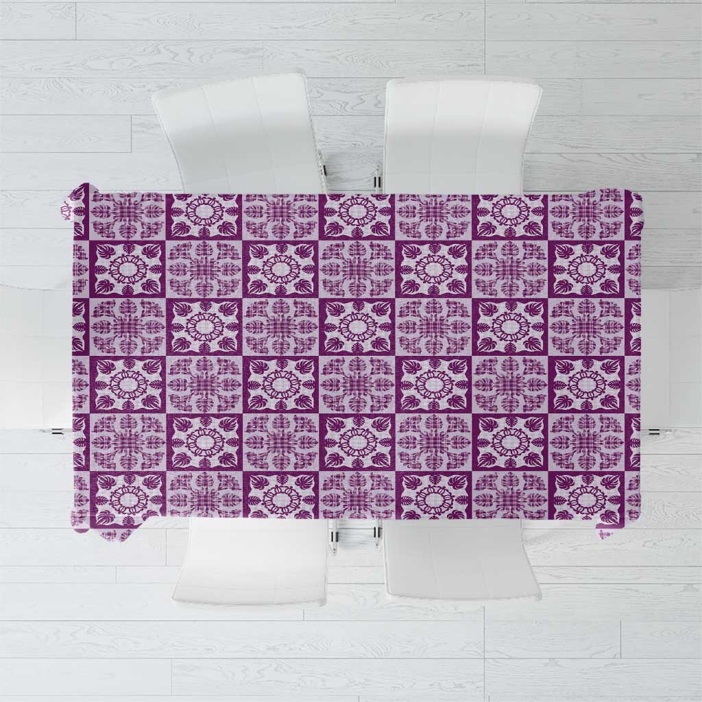 Poni Palaka Quilt Hawaii Tablecloth Hawaiian Tropical Monstera Sea Turtle