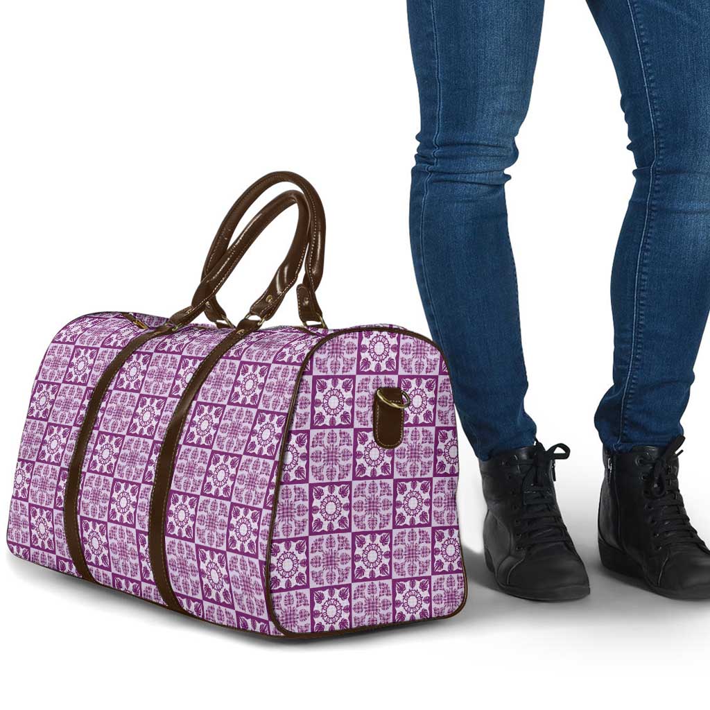 Poni Palaka Quilt Hawaii Travel Bag Hawaiian Tropical Monstera Sea Turtle