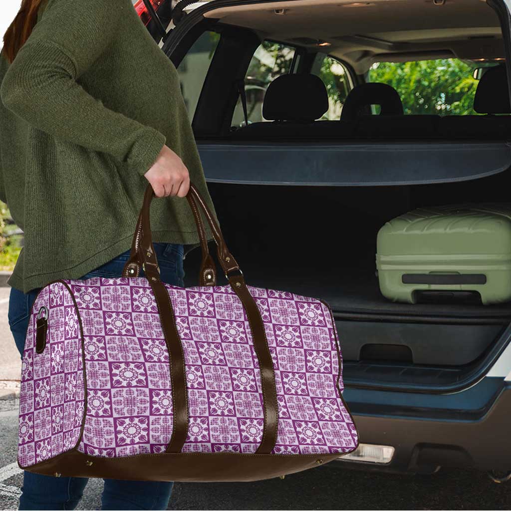 Poni Palaka Quilt Hawaii Travel Bag Hawaiian Tropical Monstera Sea Turtle