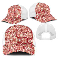 Ulaula Palaka Quilt Hawaii Baseball Net Cap Hawaiian Tropical Monstera Sea Turtle