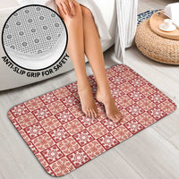 Ulaula Palaka Quilt Hawaii Bathroom Set Hawaiian Tropical Monstera Sea Turtle