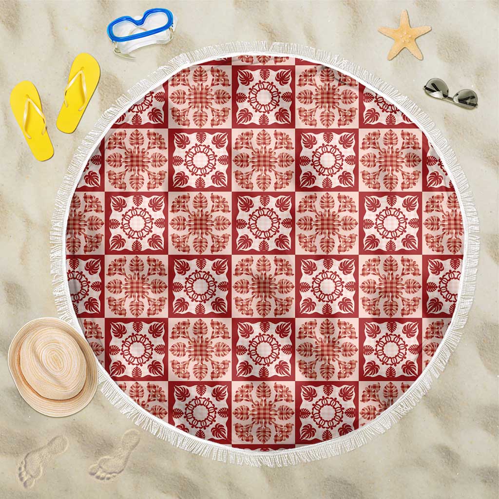 Ulaula Palaka Quilt Hawaii Beach Blanket Hawaiian Tropical Monstera Sea Turtle